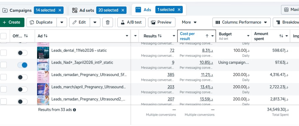 Paid ad lead generation result screenshot 2